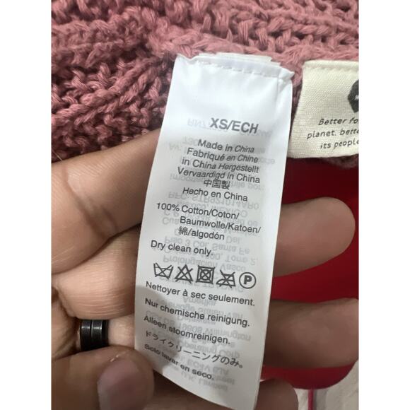 Madewell XS Cardigan Sweater Open Front Knit Pockets Mauve Rose Casual - Picture 5 of 8